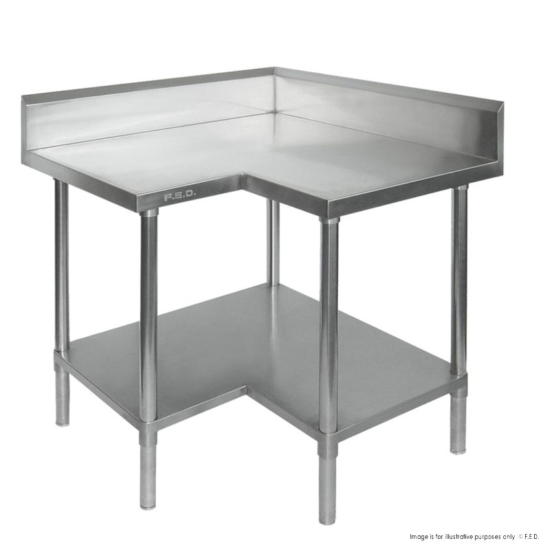 Economic Corner Workbench,100mm Splashback & Undershelf - 0900-6-WBCB