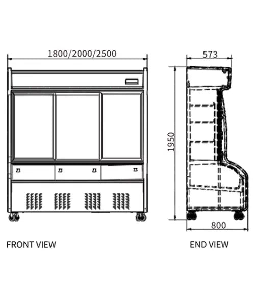 Double Door Dual Temperature Display Cabinet – Snow Village HY-1800 (860L)