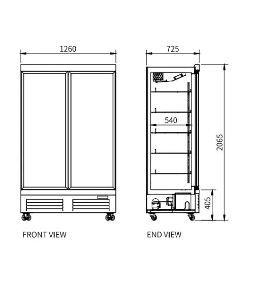 Double Glass Door Display Freezer – Snow Village LD-1260FX (1066L)