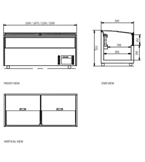 Modular Supermarket Island Freezer – Snow Village CQT-15L (320L)
