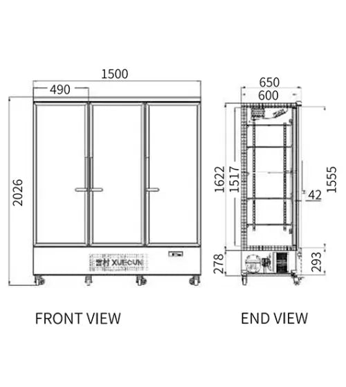 Triple Glass Door Display Fridge – Snow Village LC-1500FX (1112L)