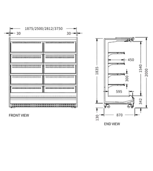 Supermarket Vertical Display Chiller – Snow Village XC-CLF-19/870 (1237L)