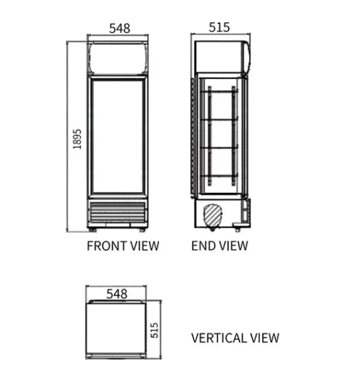 Single Glass Door Display Fridge – Snow Village LC-278B (278L)