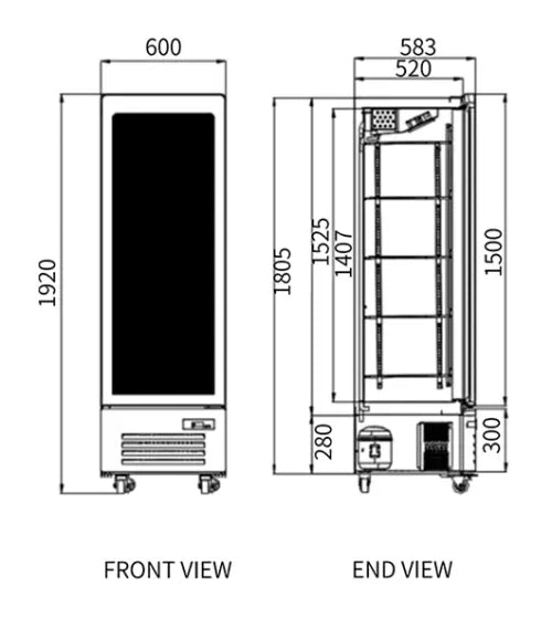 Single Glass Door Display Fridge – Snow Village LC-338FP (338L)