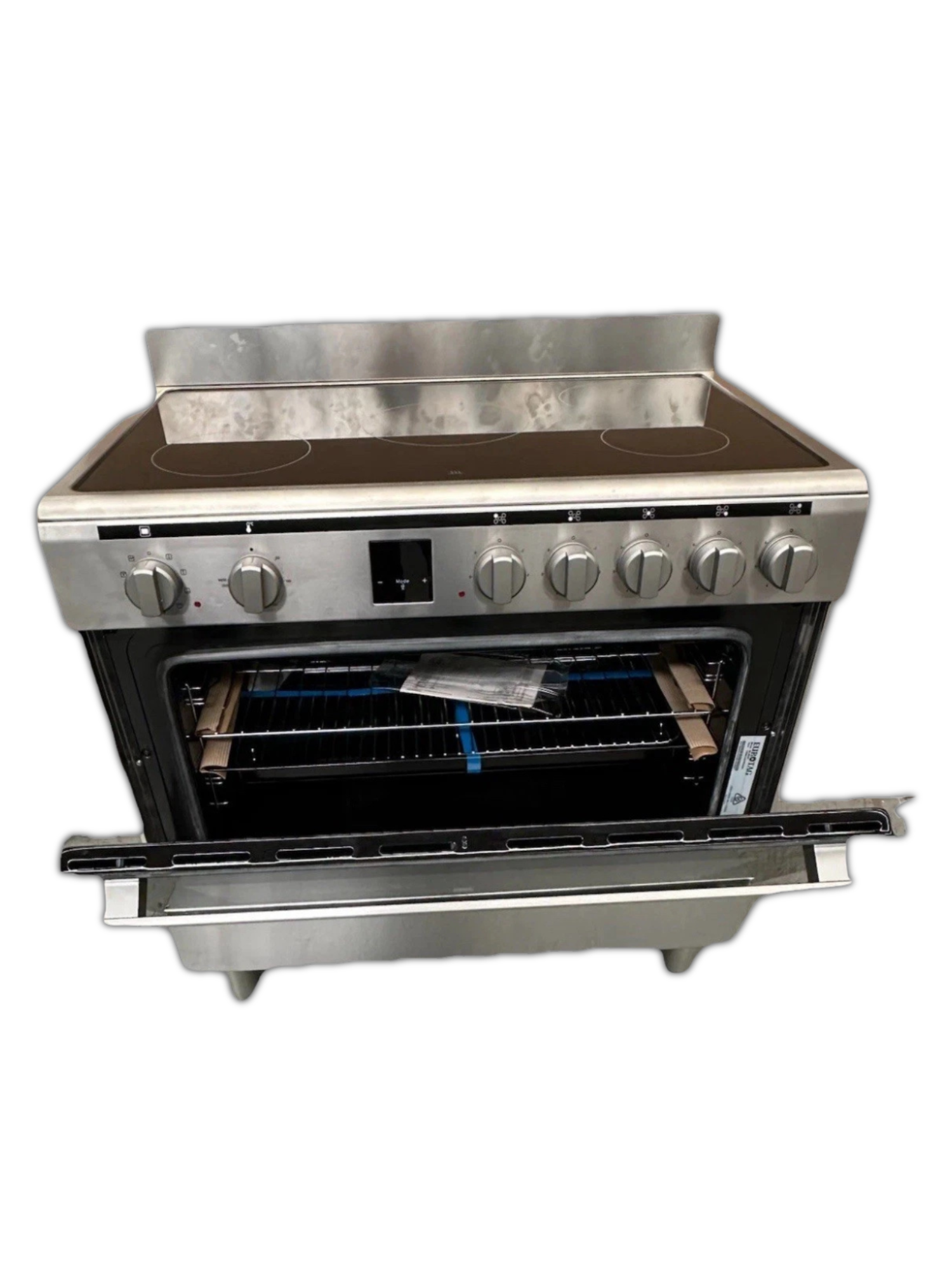 Eurotag 90cm Ceramic Cooktop Stainless 9 Function Fully Electric Freestanding