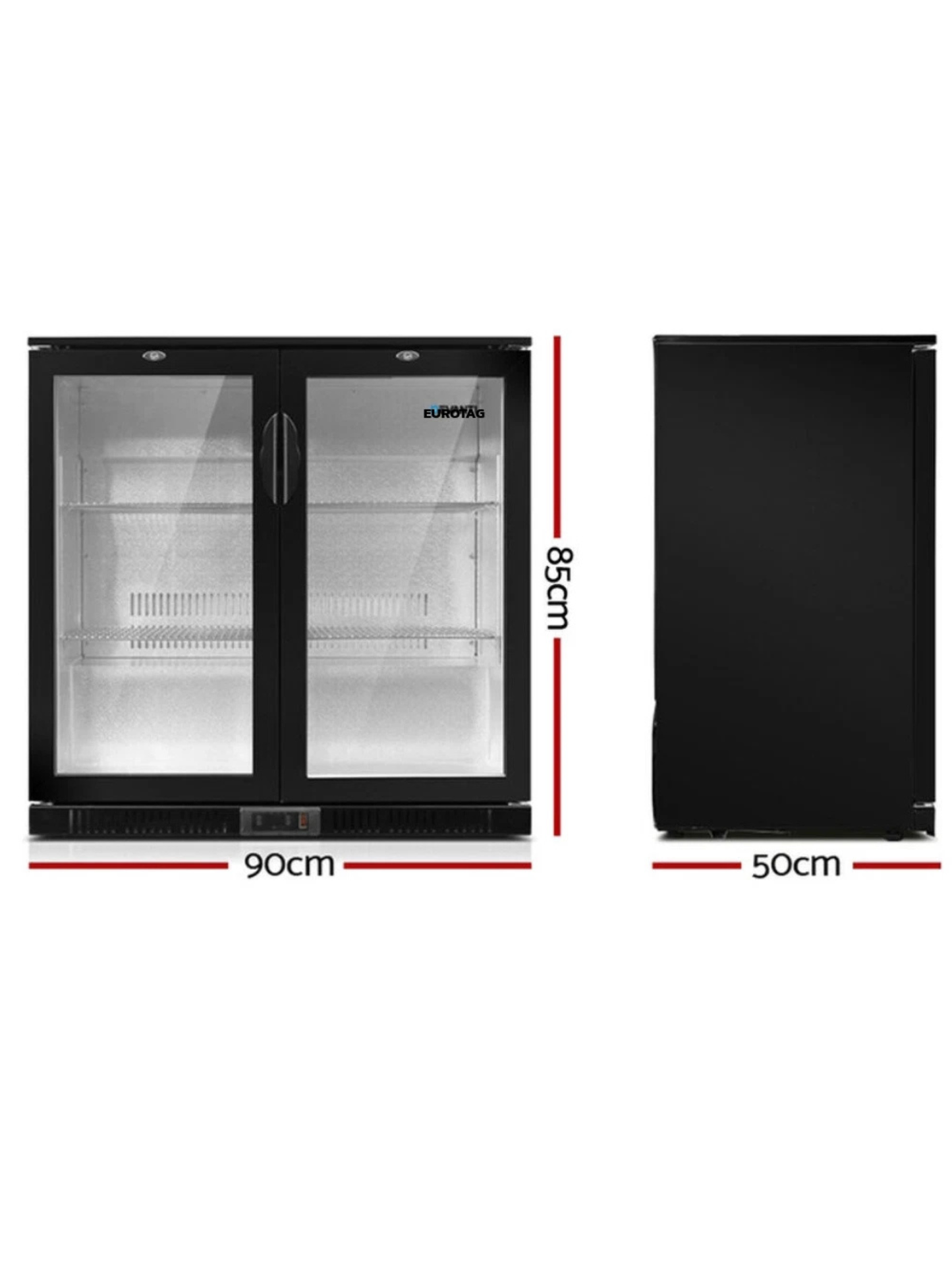 Eurotag 208L Commercial 2 Door Bar Display Fridge