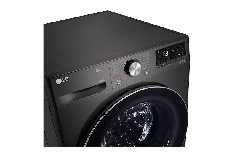 LG 12kg/8kg Series 9 Front Load Washer Dryer Combo (Black Steel) WVC9-1412B