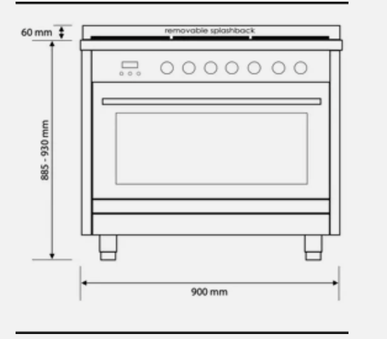 Euromaid GE9SS 90cm Dual Fuel Oven – 5 Burner Gas Cooktop + 115L Electric Fan Oven | Freestanding Stove with Telescopic Shelf