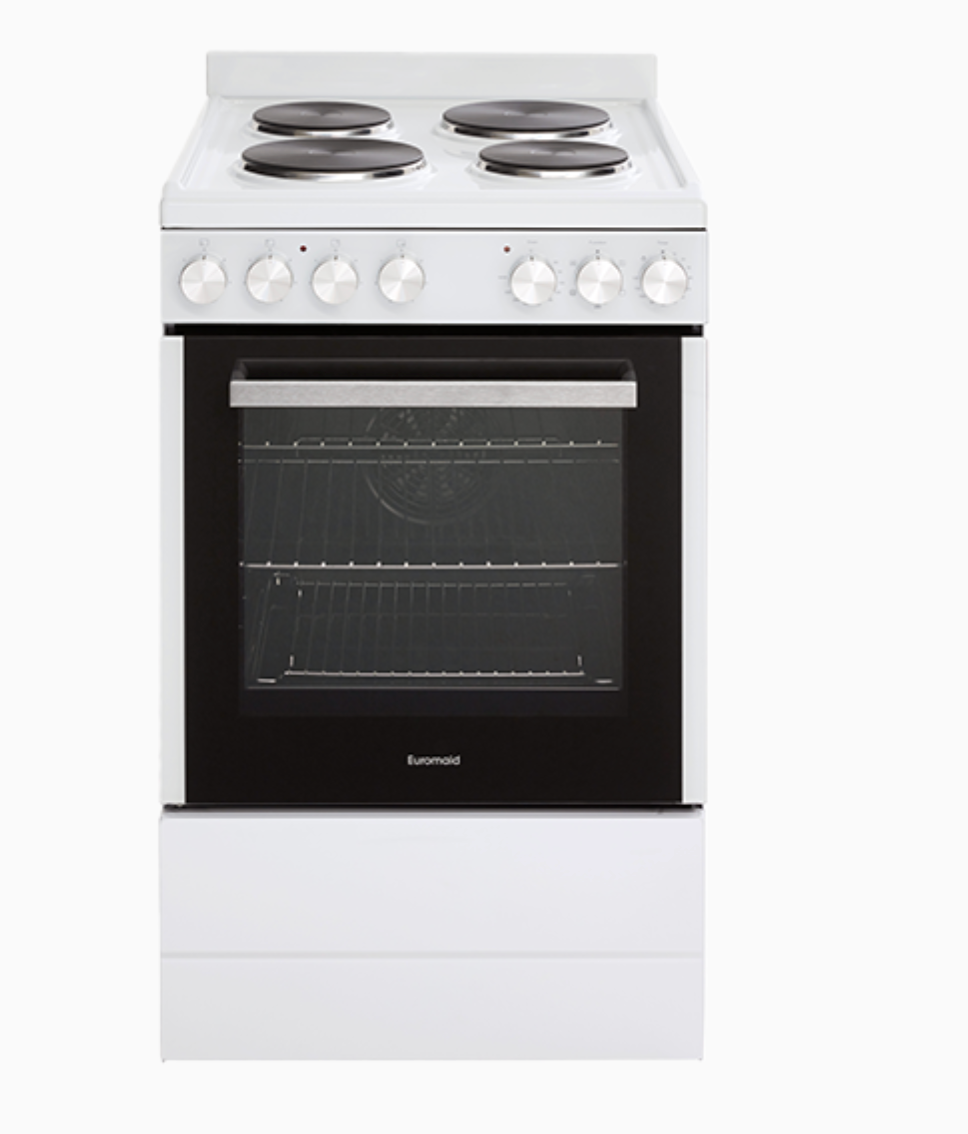Euromaid 54cm Electric Freestanding Oven White EFS54FC-SEW 2 years warranty free metro deliery Melbourne
