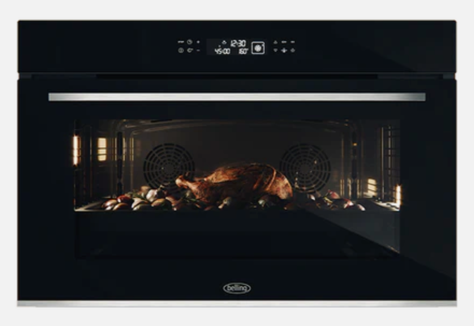 Belling BDO9611BK 90cm Built-in 8 Function Black Glass Oven - Made in Italy