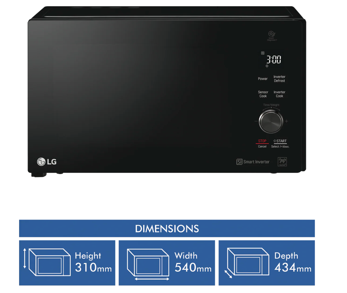 LG 42L 1200W NeoChef Smart Inverter Microwave Black