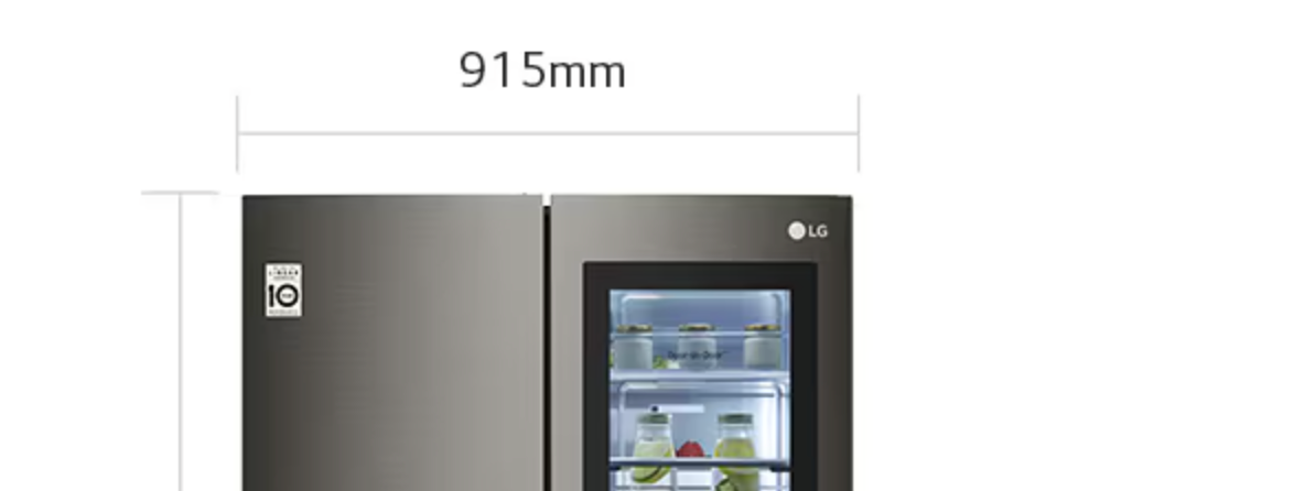 LG 637L French Door Fridge, with InstaView Door-In-Door®, in Black Stainless Finish