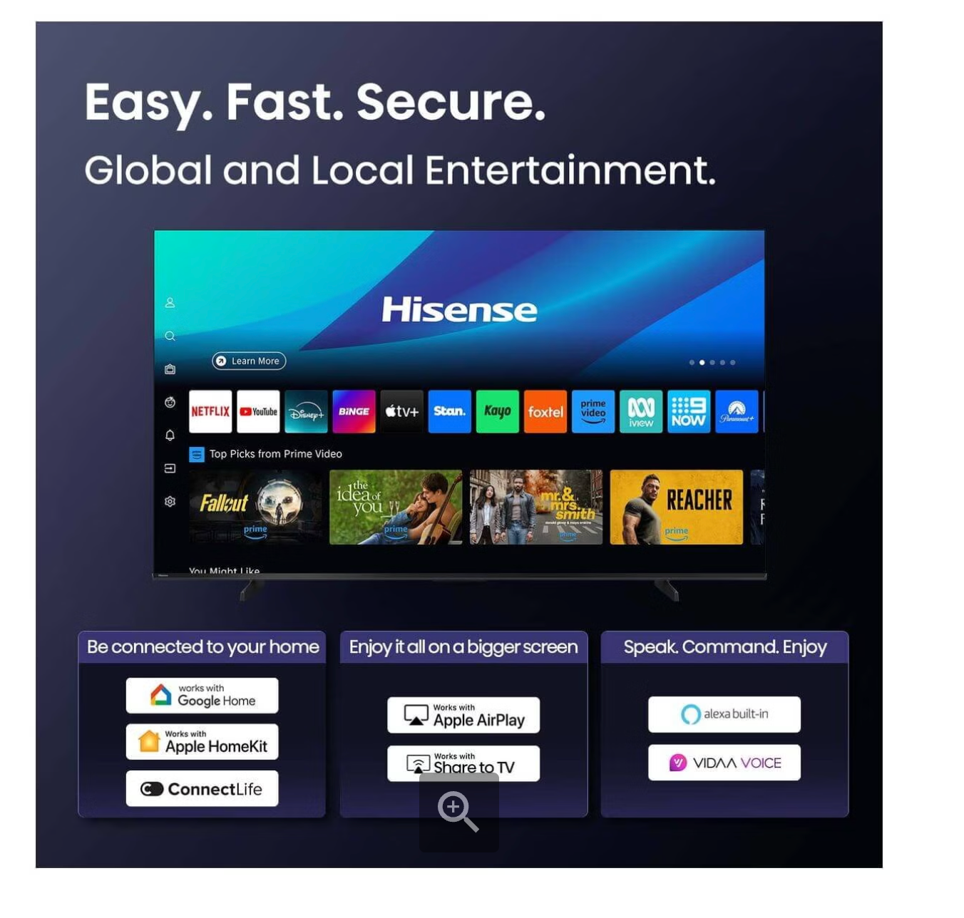 Hisense 85Q6QAU 85" QLED 4K Smart Google TV Dolby Vision Atmos AI Upscaler 2025 3 Year Warranty