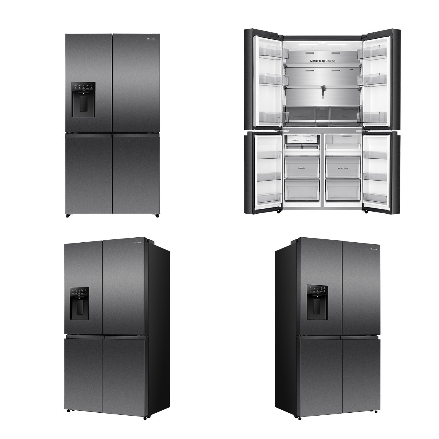 Hisense 640L PureFlex French Door Fridge HRCD640TBW – Dark Stainless Steel