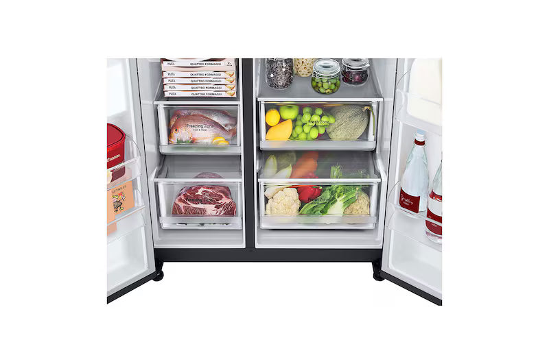 LG 655L Side by Side Fridge in Matte Black Finish GS-B655MBL