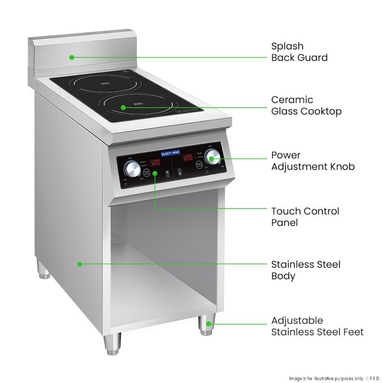 ElectMax 900 Series Induction 2 Burner Cooker with Splashback EIC9-400P