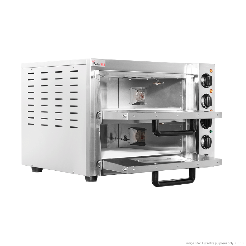 BakerMax Compact Countertop Double Deck Electric Pizza Oven EP-2T/15