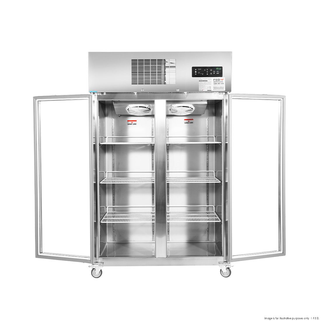 Thermaster Double Door Upright Display Fridge - SUCG1000