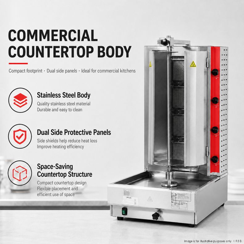 GasMax Semi-automatic 4 Burner NG Kebab Machine KB-4