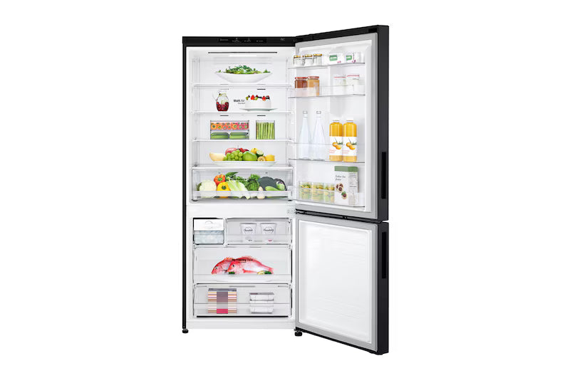 LG 420L Bottom Mount Fridge with Door Cooling in Black Finish GB-455BLE