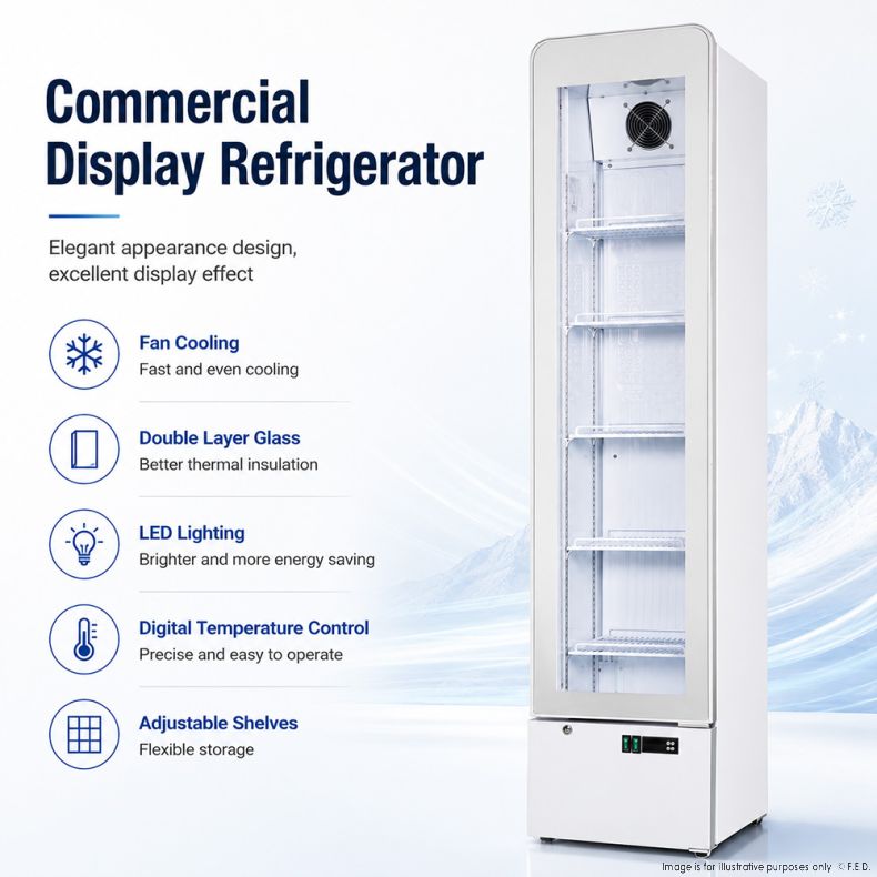 Thermaster SlimFit Upright Glass Door Beverage Fridge - LG166FA