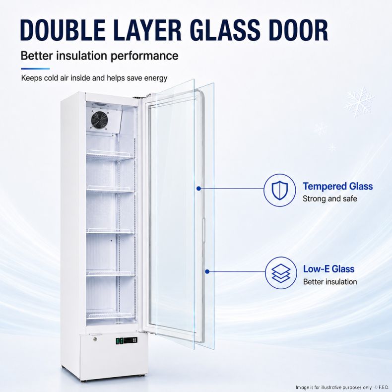 Thermaster SlimFit Upright Glass Door Beverage Fridge - LG166FA