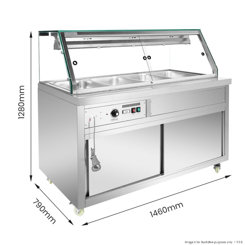 Thermaster Wet and Dry Bain Marie Display 4x1/1 GN Pans - PG150FE-XG