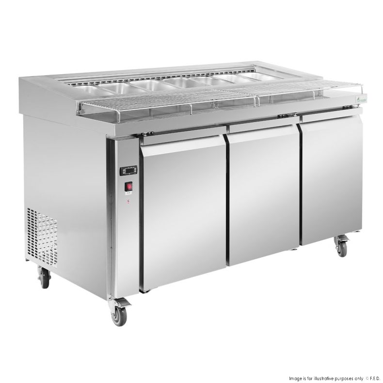 PWB150 three door DELUXE Pizza Prep Bench