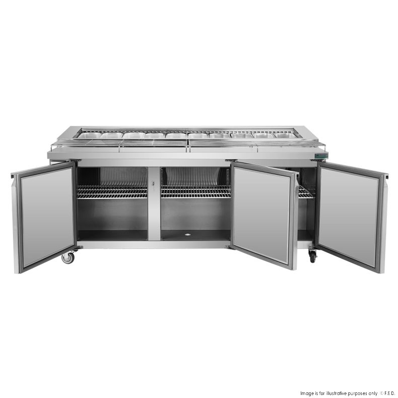 Thermaster three door DELUXE Pizza Prep Bench - PWB180