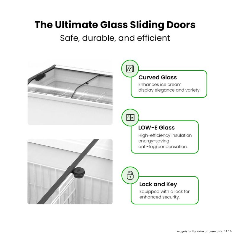 Thermaster Heavy Duty Supermarket Glass Sliding Lid Freezers 576L - SD-576K