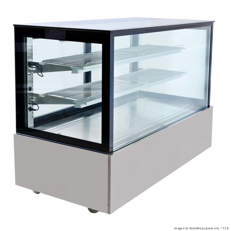 Bonvue Black Trim Square Glass Cake Display 2 Shelves - SSU150-2XB