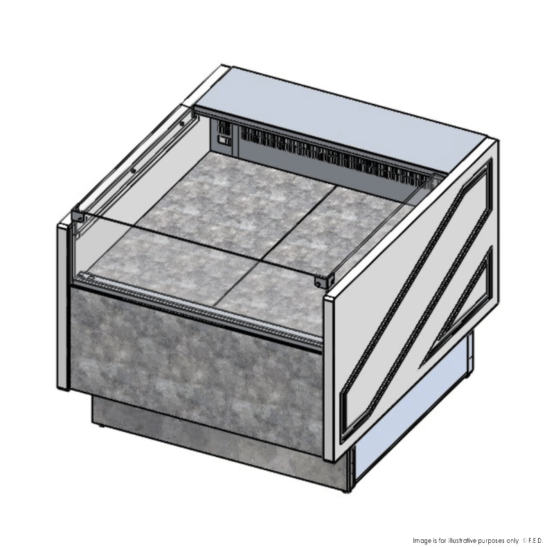Tecnodom Square Deli, Poultry & Meat Display Add On Units 900mm Depth Storage Surface - TDMR-0910SELF