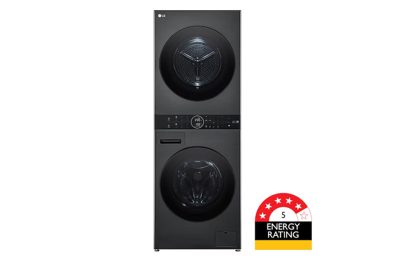 LG 12kg WashTower™ All-In-One Stacked Washer & Dryer Black Steel WWT-1209B