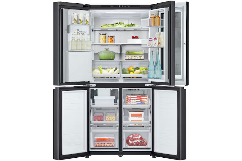LG 508L Slim French Door Fridge, with InstaView Door-In-Door®, in Matte Black Finish GF-V500MBLC