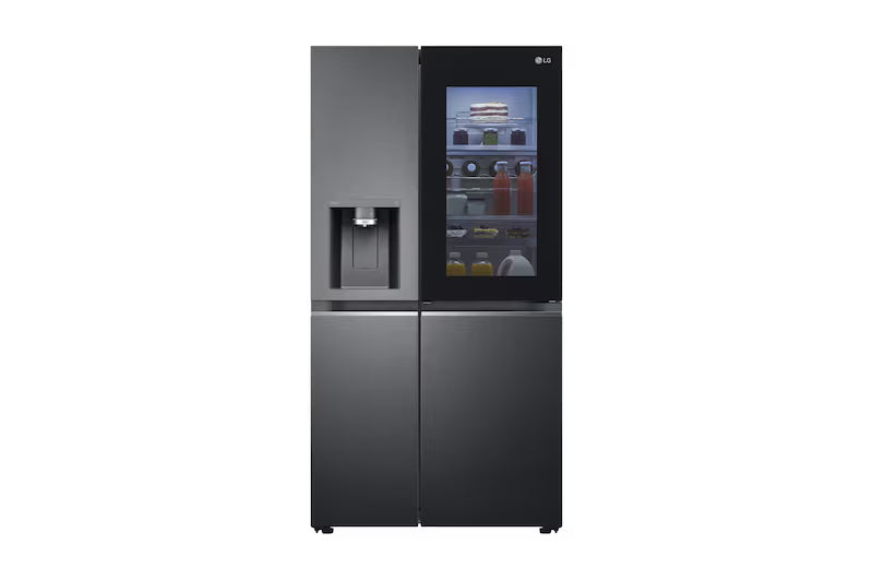 LG 635L Side by Side Fridge with InstaView Door-In-Door (Matte Black) GS-V635MBLC