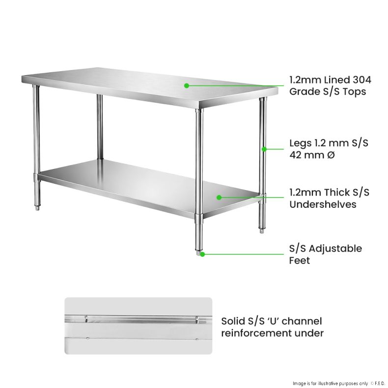 WB6-1500/A Stainless Steel Workbench