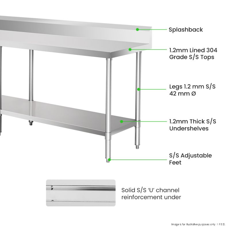 WBB7-2400/A Workbench with Splashback