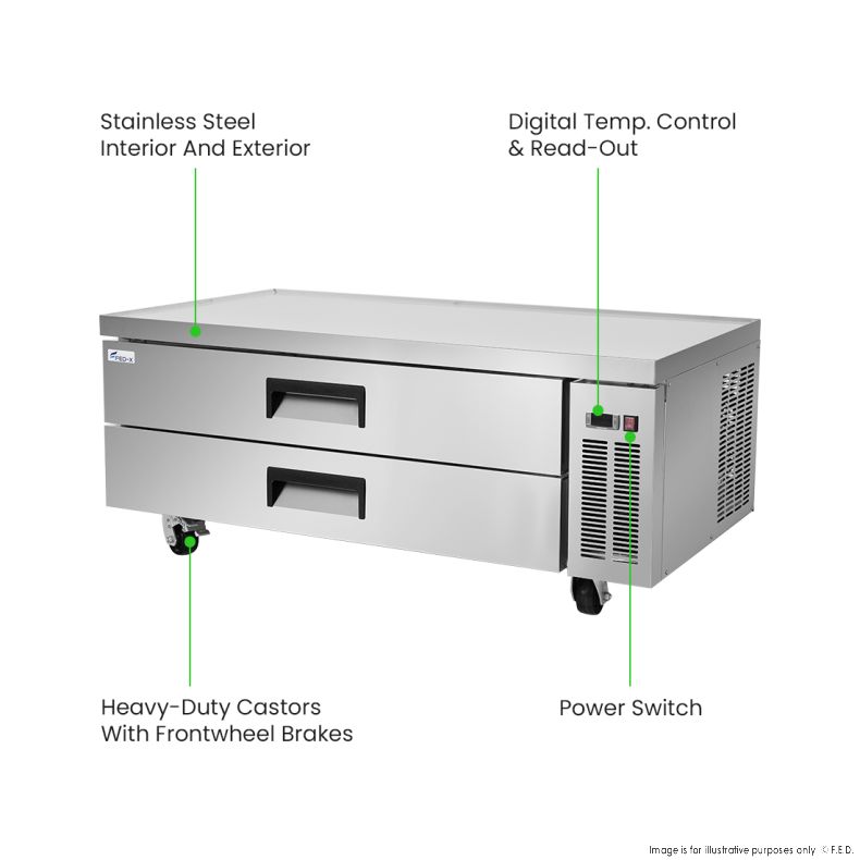 FED-X Chef Base Refrigeratied Drawer Bench 360L - XCB-60