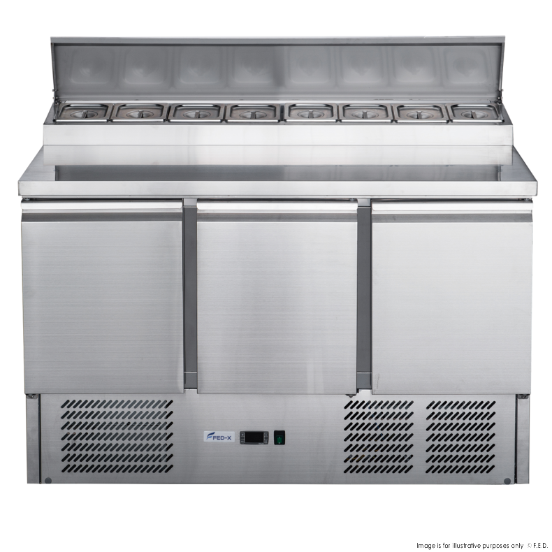 FED-X Three Door Salad Prep Fridge - XGNS1300D