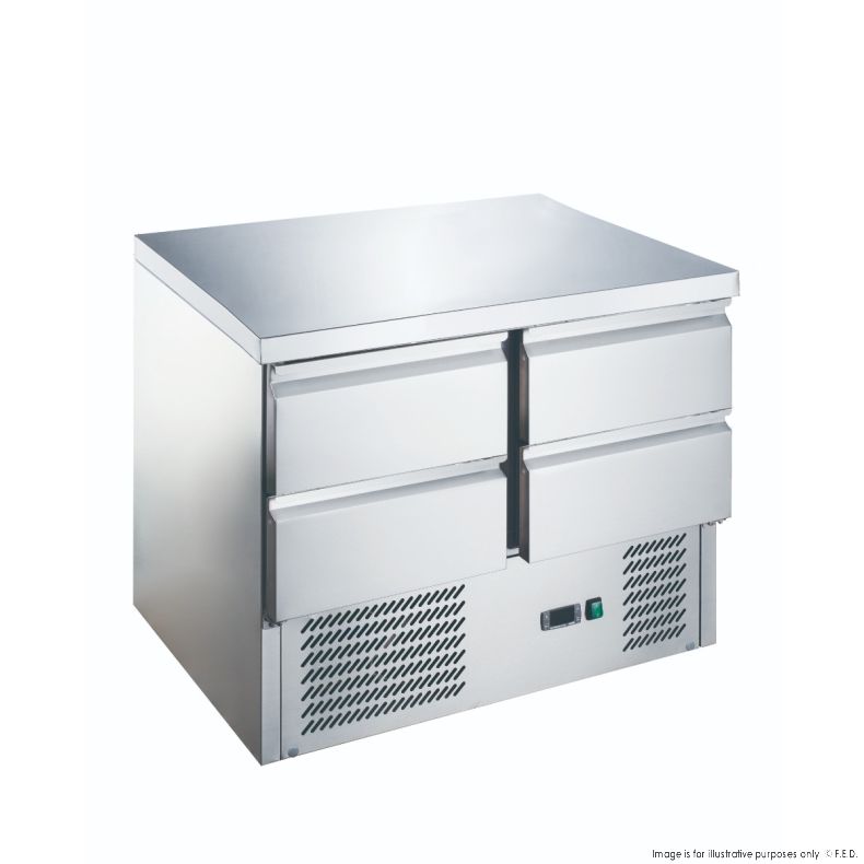 FED-X Four Drawer Compact Workbench Fridge - XGNS900-4D