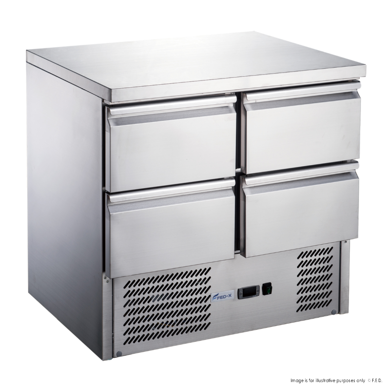 FED-X Four Drawer Compact Workbench Fridge - XGNS900-4D