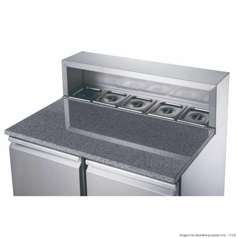 FED-X Two Door Salad Prep Fridge with Marble Top - XGNS900E