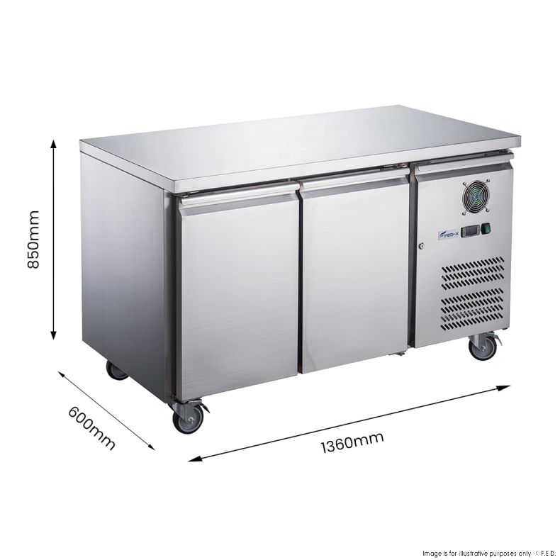 FED-X S/S Two Door Bench Fridge - XUB6C13S2V