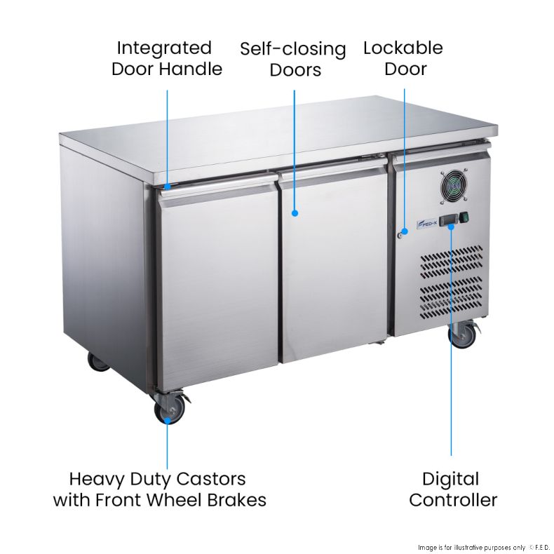 FED-X S/S Two Door Bench Fridge - XUB6C13S2V