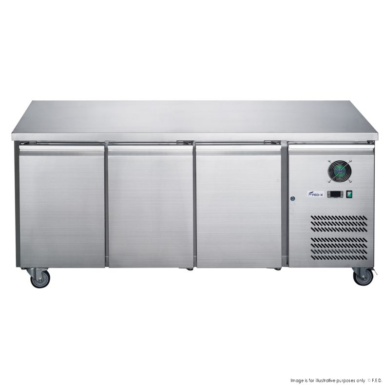 FED-X S/S Three Door Bench Fridge - XUB6C18S3V