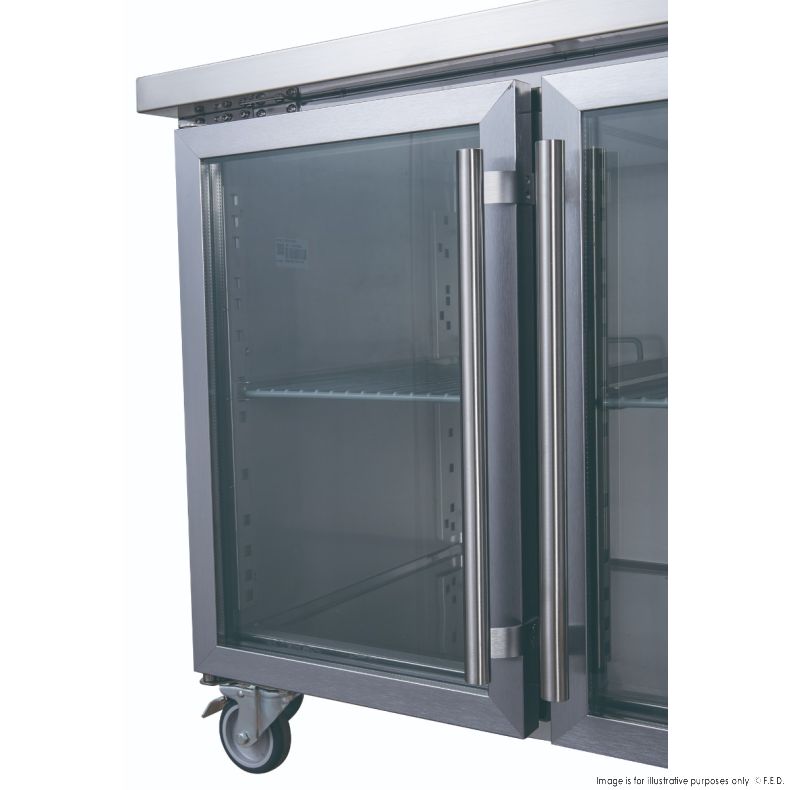 FED-X Four Glass Door Bench Fridge - XUB7C22G4V