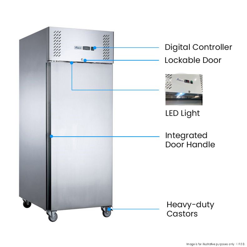 FED-X S/S Single Full Door Upright Fridge - XURC400SFV