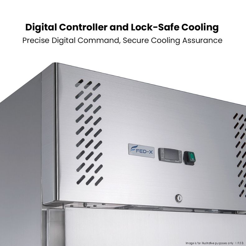 FED-X S/S Two half Door Upright Freezer - XURF600S1V