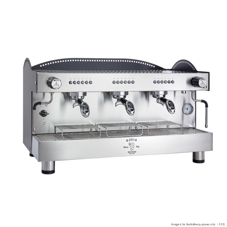 Bezzera 3L Black 3-Group Professional Espresso Machine BZB2016B3DE