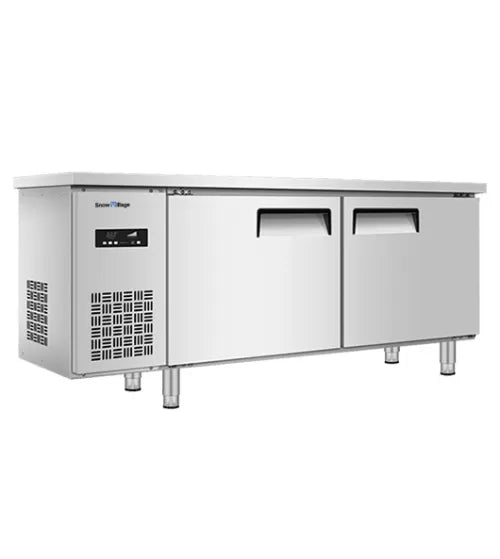 Stainless Steel Double Door Workbench Freezer – Snow Village PLD-18N2 (284–423L)